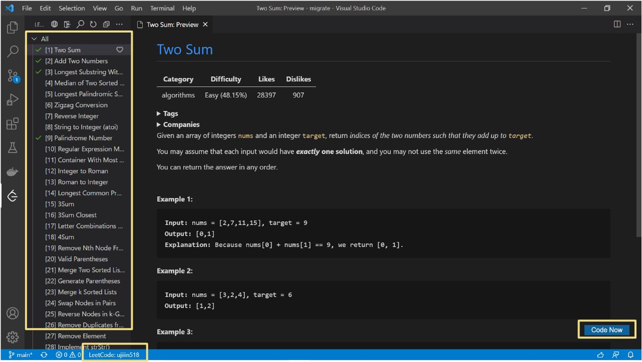 VSCode Leetcode Overview